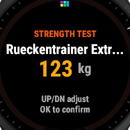 Strength test weight picker screenshot