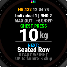 Max Out start weight screen screenshot