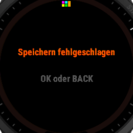 Speichern fehlgeschlagen
